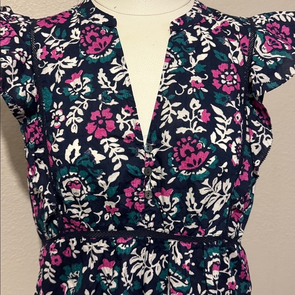 Rails Misha Woodblock Floral Flutter Sleeve Top - Picture 4 of 8